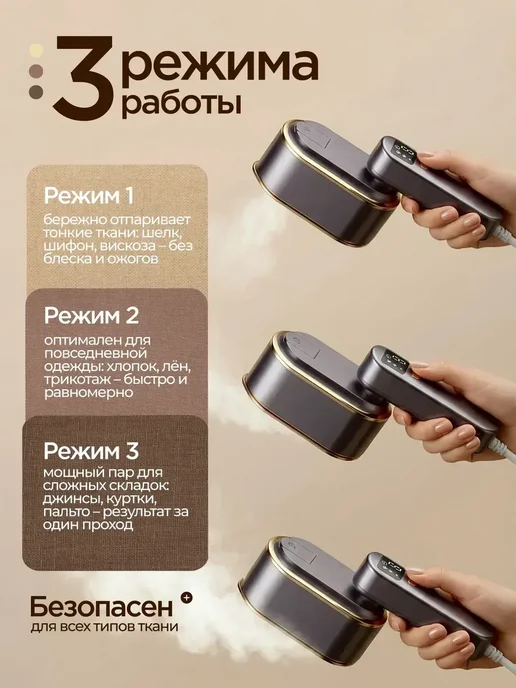 Отпариватель ручной для одежды мощный, серый, фото 4