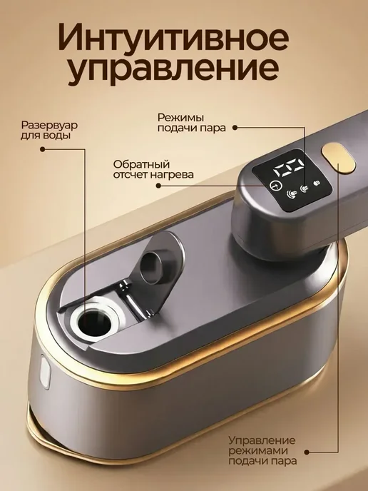 Отпариватель ручной для одежды мощный, серый, фото 7