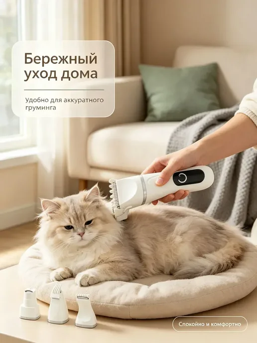 Электрическая машинка для стрижки питомцев, грумер для кошек, вариант, фото 2