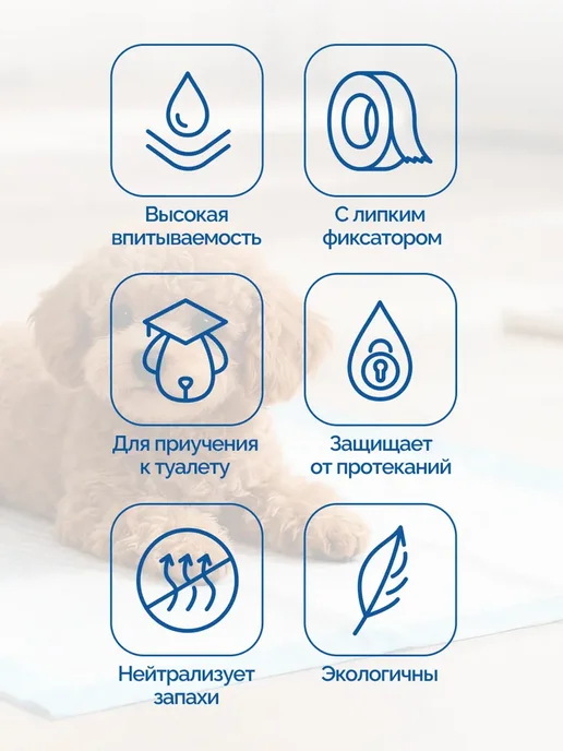 Пеленки для собак с липучками Care" гелевые феромонами, вариант, фото 3