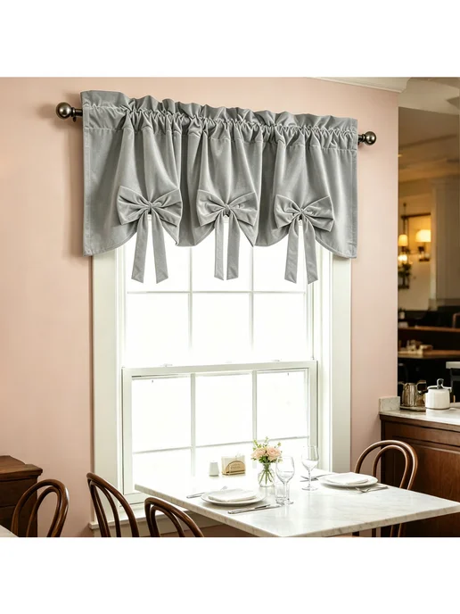 Blue Kitchen decorative curtain, серебристый, фото 2
