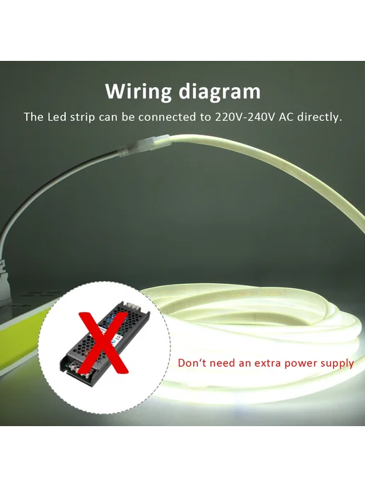 MJJCLED Светодиодная лента CW 220V IP67 4 м, 6 м, фото 7