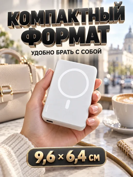 Внешний аккумулятор 5000 мАч до 22,5 Вт белый, 5000 мАч, 22,5 Вт, фото 2