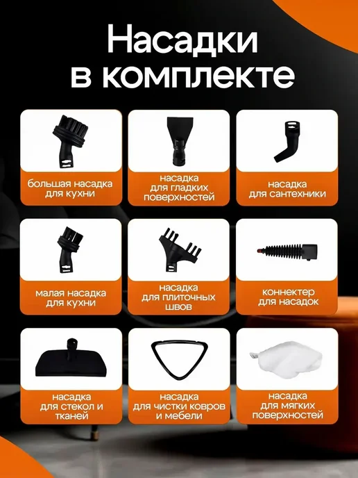 Паровая Швабра, 12 В 1, с Насадками, для Уборки и Мытья Дома, вариант, фото 5