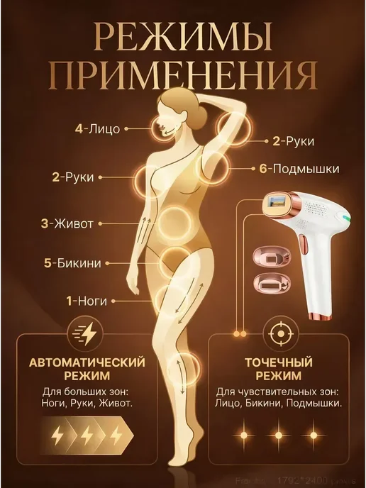 Фотоэпилятор лазерный для удаления волос домашний IPL, белый, фото 6