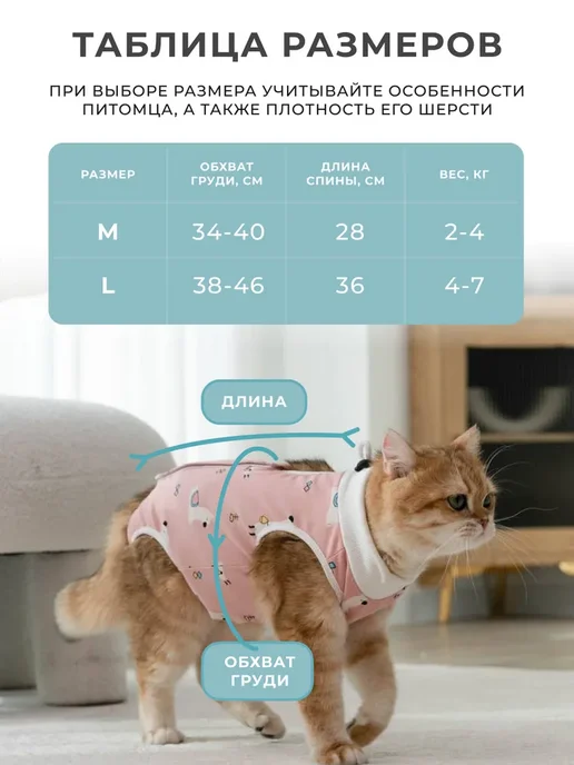 Попона для кошек послеоперационная на липучке, вариант, фото 3