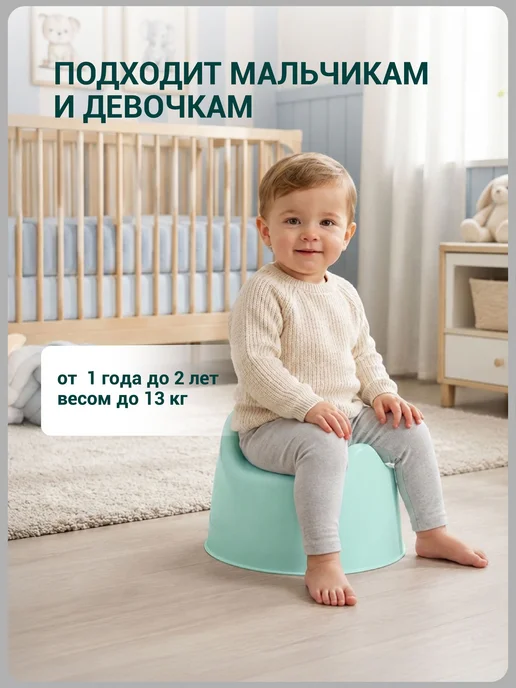 Горшок детский Пластишка 275х254х170 мм зеленый, 254x170 мм, фото 4