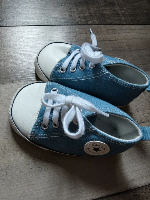 STYLE.baby Кеды пинетки для новорожденных, голубой, фото 3