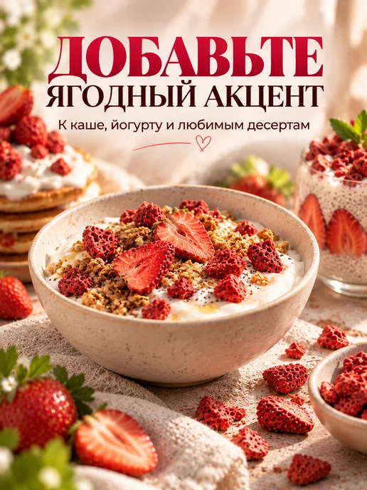 UNASVKUS Сублимированная Клубника (целая) (банка 30 гр), 30 г, фото 5