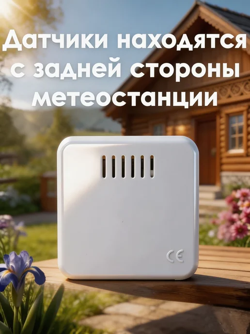 Термометр комнатный, гигрометр. Метеостанция. Цифровой измер, серый, фото 7