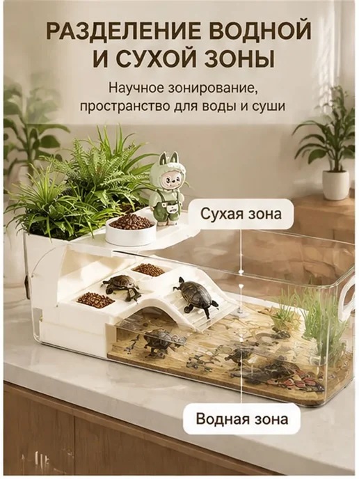 аквариум для черепах красноухих 32*14*13, 32x14, фото 2