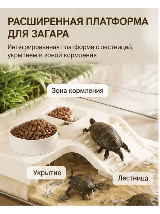 аквариум для черепах красноухих 32*14*13, 32x14, фото 4
