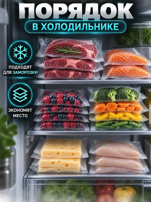 Пакеты для вакууматора рифленые 17х25 см 50 шт, 17x25 см, 100 шт, фото 3