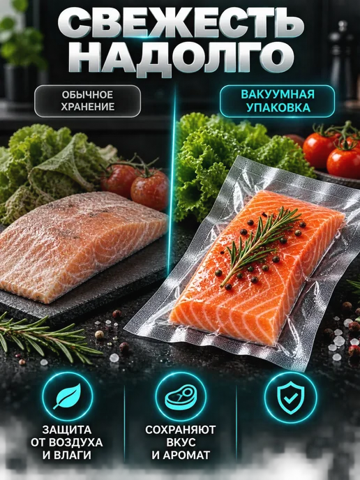 Пакеты для вакууматора рифленые 17х25 см 50 шт, 17x25 см, 100 шт, фото 4