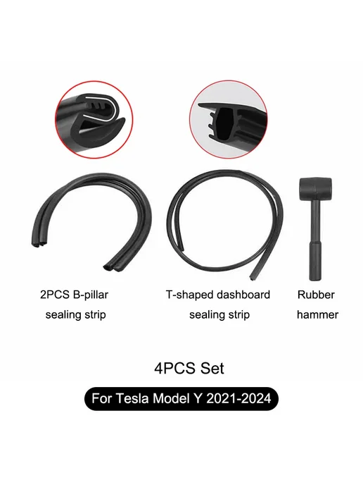Для Tesla Model 3 Y 2021-2025 комплект уплотнительных лент д, Y 2021-2025 4PCS Set