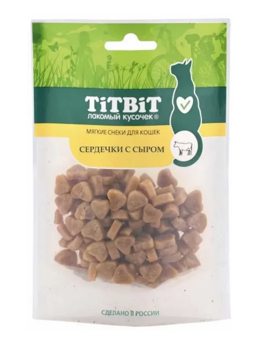 Titbit Лакомство, "Лакомый кусочек", сердечки с сыром, 50 г, 50 г, фото 2
