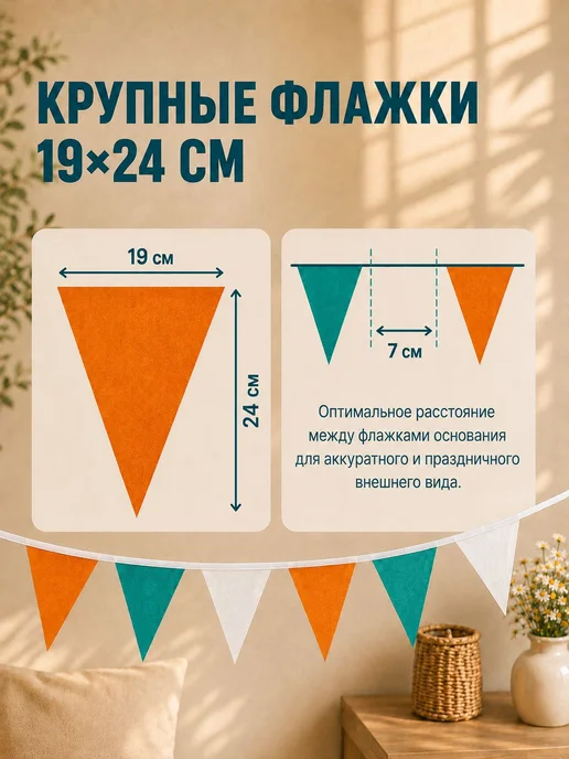 Гирлянда флажки морская, 10 м, 10 м, фото 2