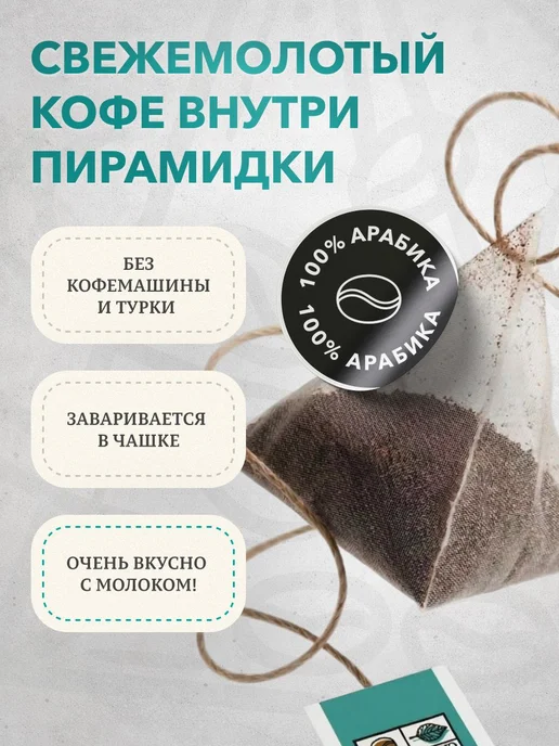 Кофе Брюд Итальянская Обжарка (молотый) 10 пирамидок по 10 г, 10 г, фото 2