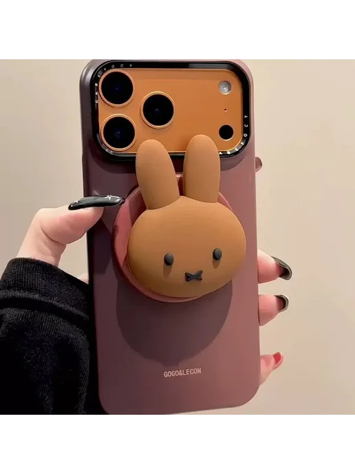 Miffy Магнитная 3D-подставка для телефона Rabbit с воздушной, коричневый, фото 2