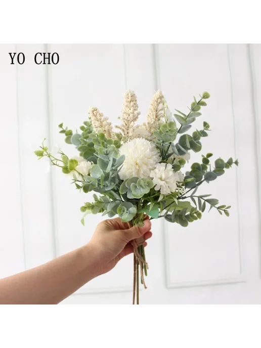 YO CHO Искусственный свадебный букет Белый, A-Lucky ball whi, белый, фото 2