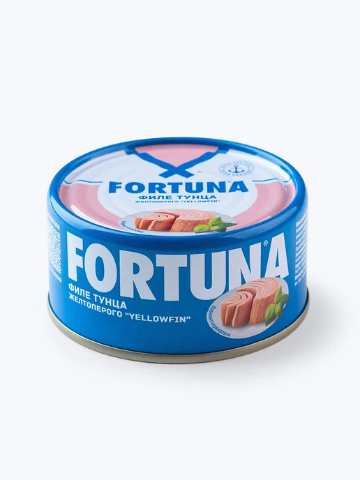 Тунец Fortuna филе в собственном соку, 185 г, 185 г