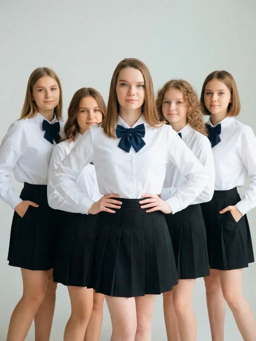 Галстук школьный для девочки синий, синий, фото 2