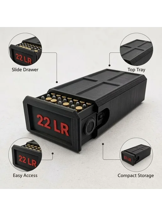 Тактический органайзер для патронов .22LR на 50 шт Black, 50 шт, фото 2