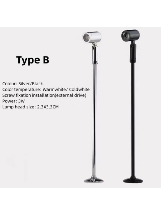 DATEIYOU LED светильники для витрин 3Вт Black Warmwhite, Typ, 3 Вт, фото 3