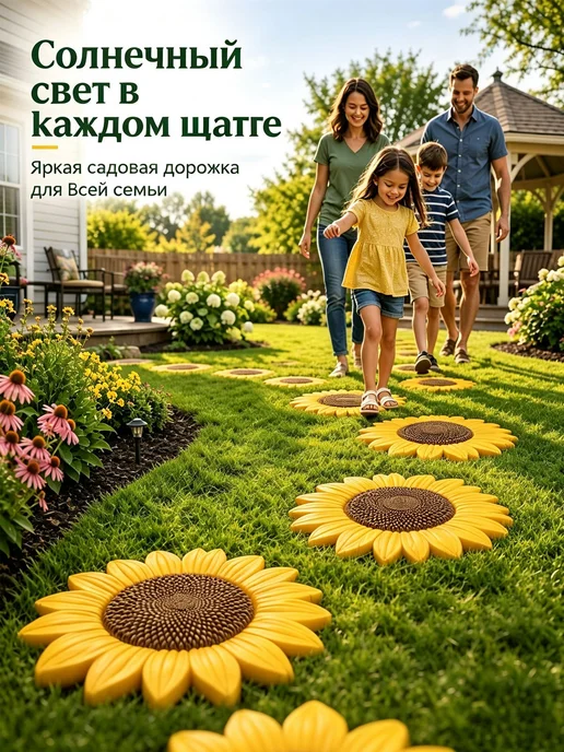 Силиконовая форма для бетона в виде подсолнуха, 28,1 см, вариант, фото 2