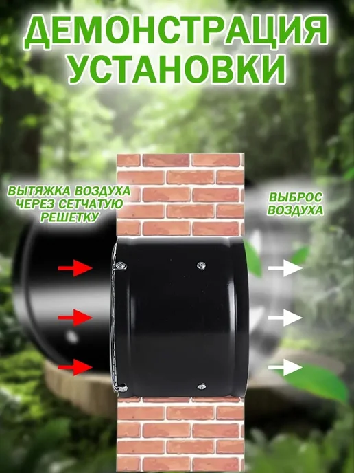 Вентилятор канальный 100мм,160м3 ч,металлический (настенны, вариант, фото 6