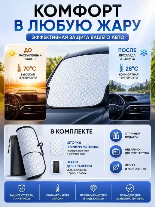 МирПло89 Накидка на лобовое стекло автомобиля защитная, серый, фото 3