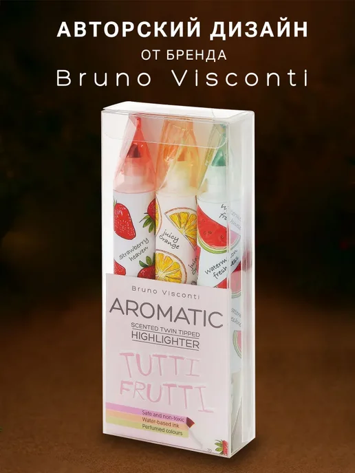 Текстовыделители набор пастельные 3 цвета Bruno Visconti, 3 цв., фото 4