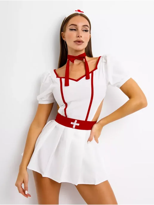 KEKS.brand Эротический костюм для ролевых игр медсестра 18, белый, фото 4