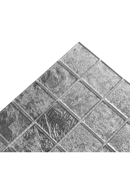 Стеклянная мозаика с фольгой серебристая 30х30 см, 30x30 см, фото 3