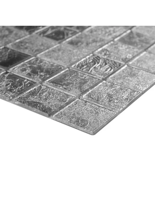 Стеклянная мозаика с фольгой серебристая 30х30 см, 30x30 см, фото 4