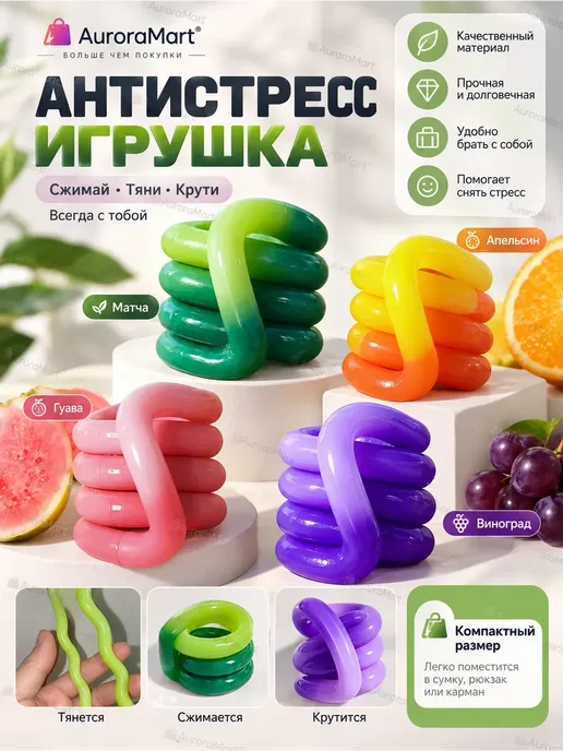 Детская антистресс-игрушка Tangle, термочувствительная, оранжевый, фото 7