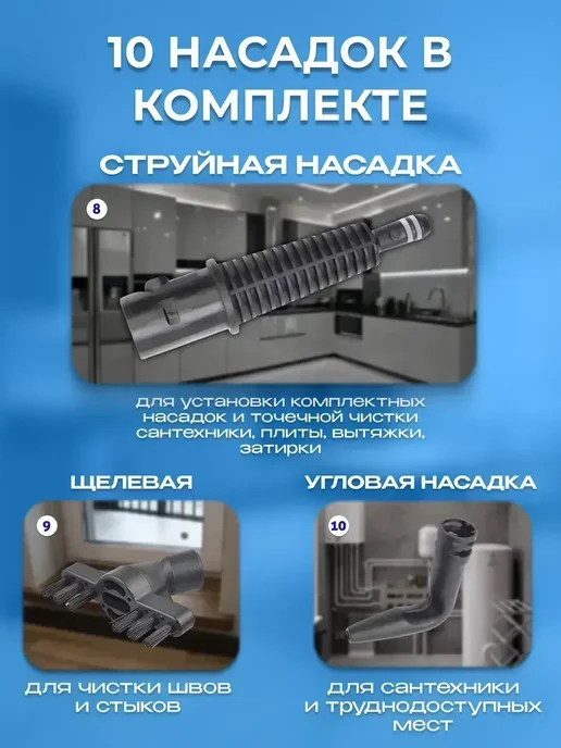 Паровая швабра с пароочистителем и отпаривателем, белый, фото 6