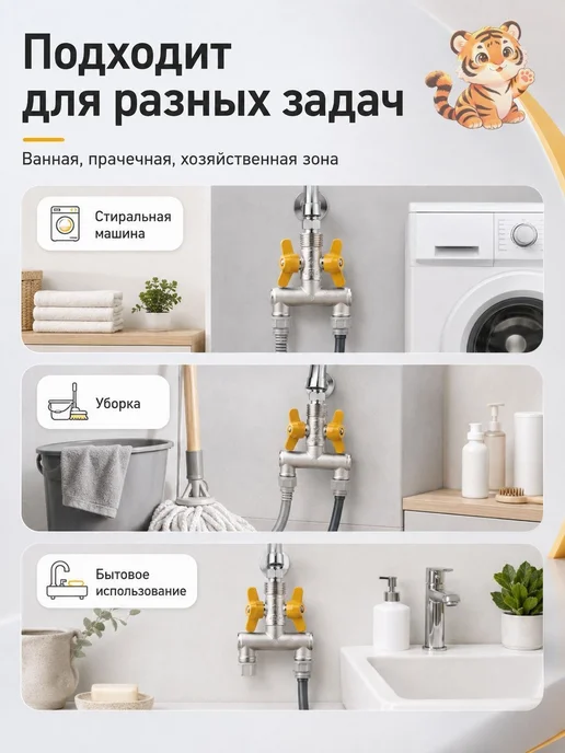 Тройник 1 2 с двумя шаровыми кранами, латунный U-образн, вариант, фото 6