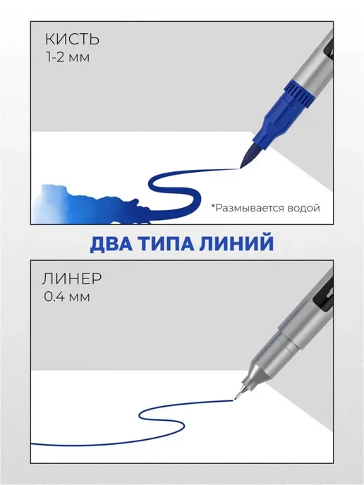 Акварельные маркеры для скетчинга двусторонние кисть и, вариант, фото 3