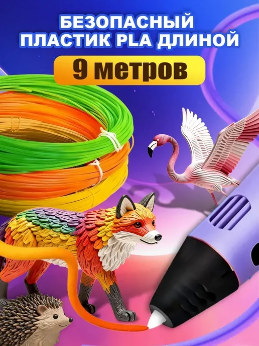 3D ручка набор с пластиком и трафаретом, вариант, фото 4