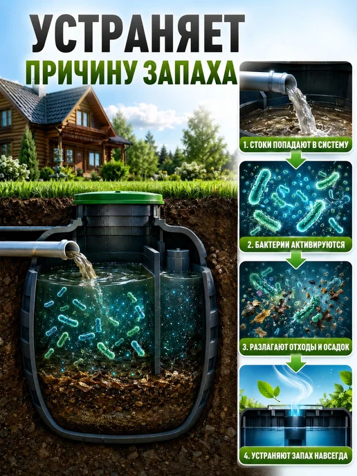 Бактерии для септика,выгребных ям,биотуалетов, дачных, вариант, фото 3