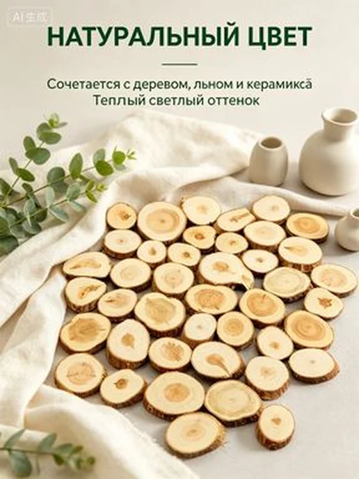 Спилы можжевельника, 50 шт, диам. 10–40 мм, 50 шт, фото 3