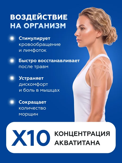 Кинезио тейп для тела и лица от морщин X30 (5 см*4,5м), тейп, 4,5 м, фото 4