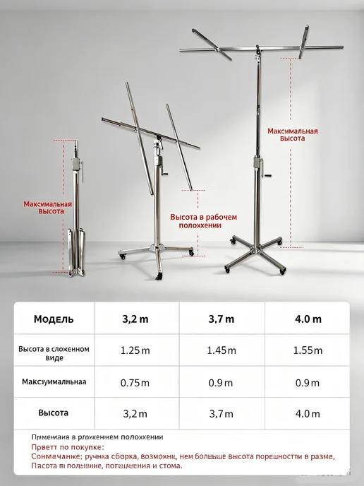 Подъемник для гипсокартона ГКЛ 3,2 м, 70 кг, ручной, 3,2 м, 70 кг, фото 5