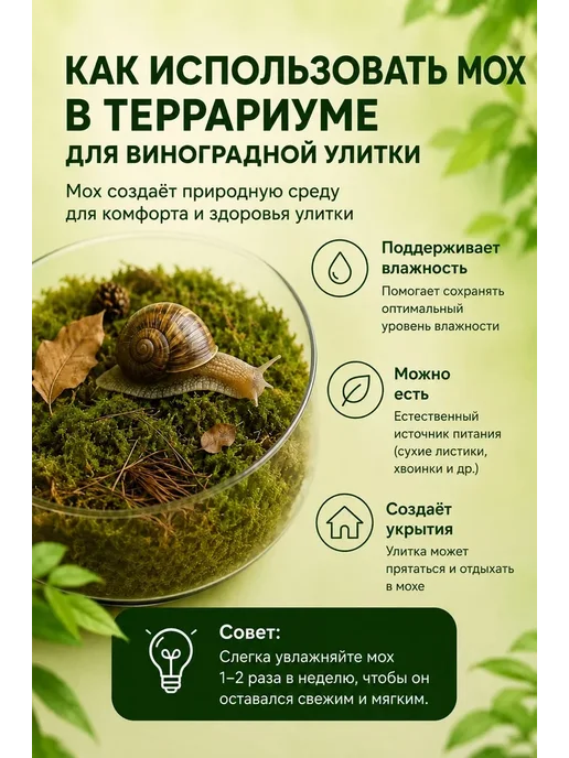 Мох сфагнум живой для виноградной улитки, 00 мл, 0 мл, фото 7