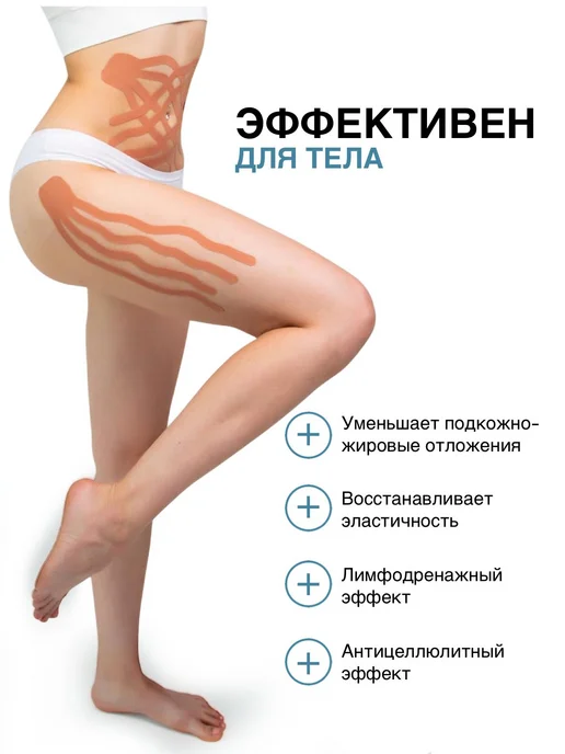 Лимфодренажный тейп для лица и тела, фиолетовый, фото 4