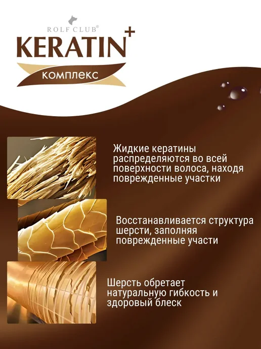 Шампунь для собак и кошек жесктошерстных пород KERATIN+, вариант, фото 3
