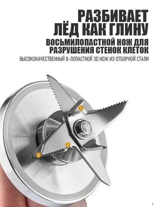 Нож для блендера 8 лезвий, HURAKAN, вариант, фото 3