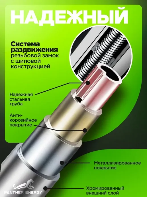 Турник распорный в дверной проем, 62-100см, раздвижной, с, 62-100 см, фото 4