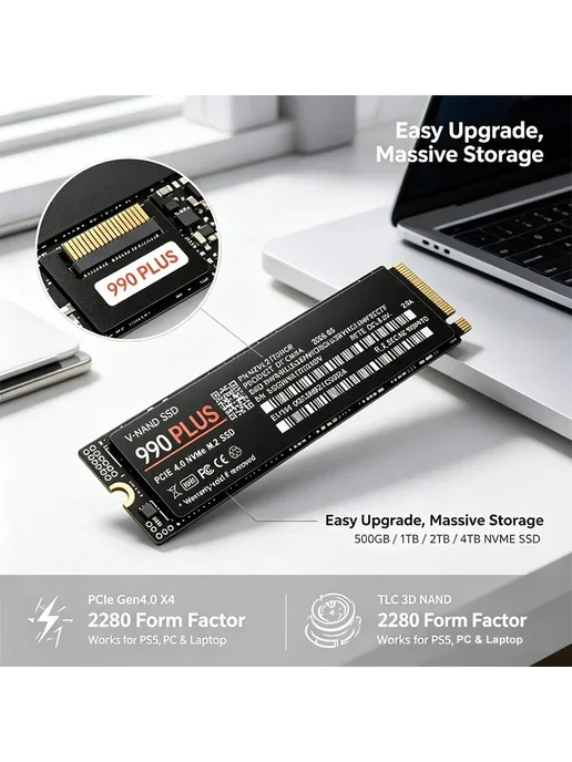 990 PLUS M.2 2280 NVMe SSD 500-4 ТБ, 4 ТБ, фото 3